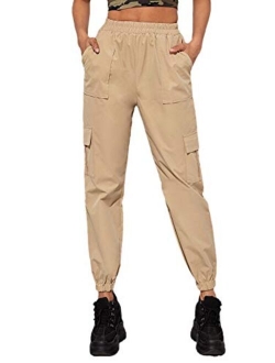 Women's High Waisted Jogger Pants Solid Outdoor Cargo Pants