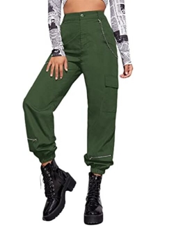 Women's High Waisted Jogger Pants Solid Outdoor Cargo Pants