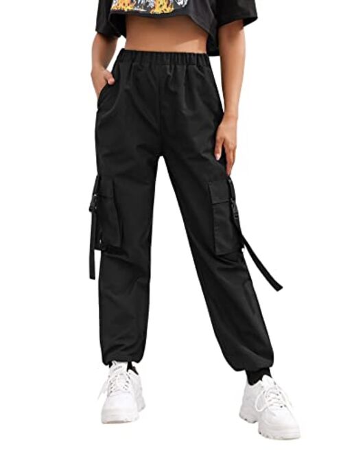 Floerns Women's High Waisted Jogger Pants Solid Outdoor Cargo Pants