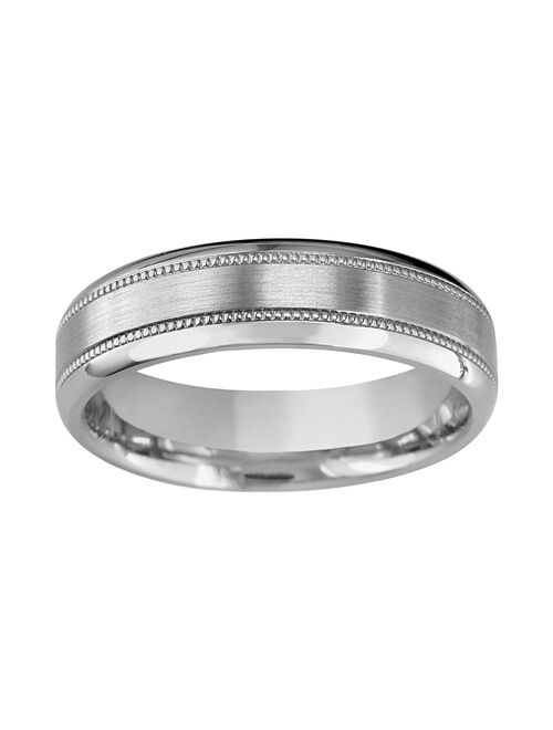 Titanium Milgrain Wedding Band - Men