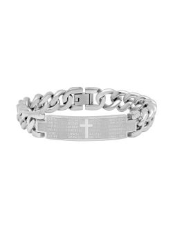 Men's Stainless Steel Cross Bar Bracelet