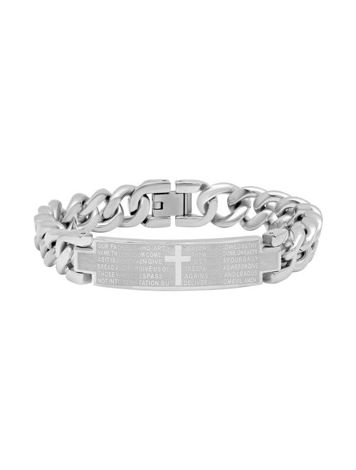 Men's Stainless Steel Cross Bar Bracelet