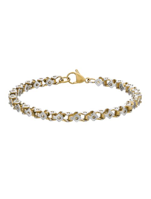 Men's LYNX Stainless Steel Square-Link Chain Bracelet