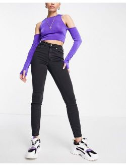 Ridley high rise skinny jeans in clean black