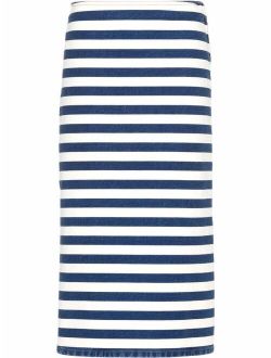 striped denim pencil skirt