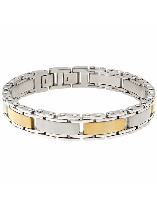 Men's LYNX Two Tone Stainless Steel Link Bracelet