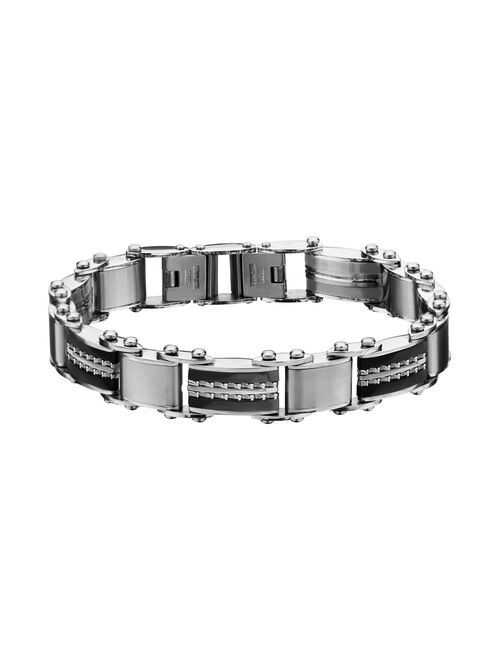 Men's Stainless Steel Reversible Link Bracelet