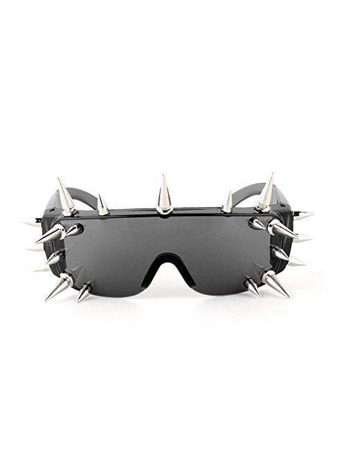 MINCL/Punk Rocker Large Shield Spike Fashion Novelty Club Sunglasses