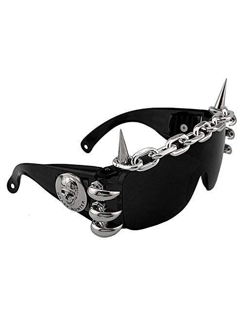 Crazy Hunter punk rock studded cosply dancing glasses cool men/lady sunglasses