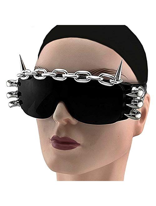 Crazy Hunter punk rock studded cosply dancing glasses cool men/lady sunglasses