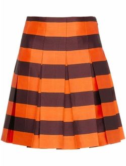 pleated striped skirt