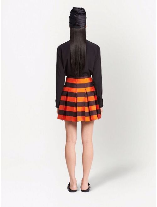 Prada pleated striped skirt