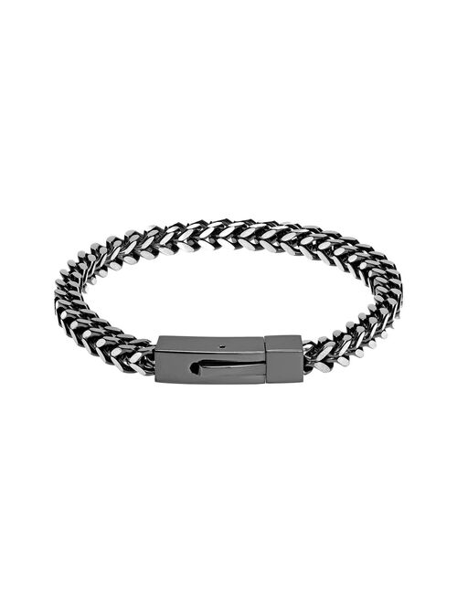 Men's LYNX Black Stainless Steel Foxtail Chain Bracelet