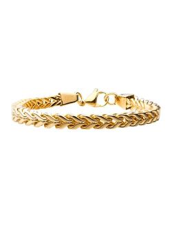 Men's Gold Tone Stainless Steel Franco Chain Bracelet