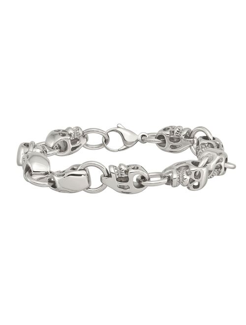 Men's Stainless Steel Polished Skull Bracelet