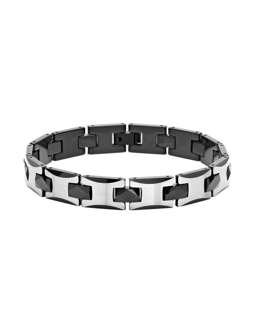 Men's Two Tone Tungsten Carbide Bracelet