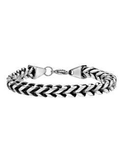 Black Ion-Plated Stainless Steel Franco Chain Bracelet