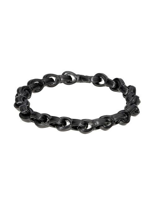 Men's LYNX Black Ion-Plated Stainless Steel Link Bracelet