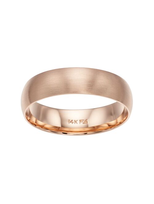 Men's 14k Rose Gold Brushed Wedding Band