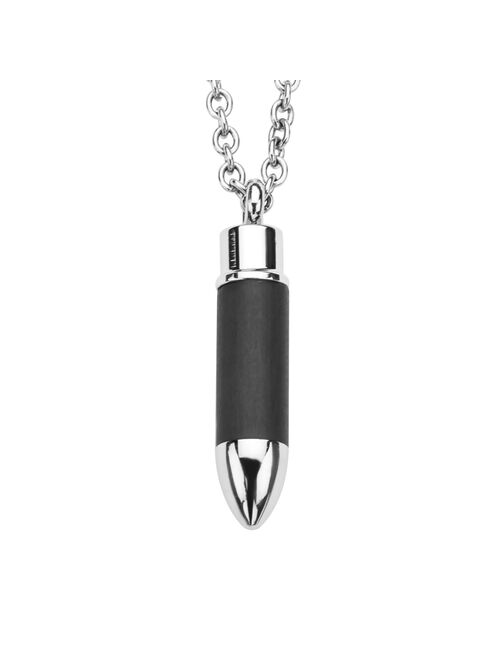 Men's Carbon Graphite Bullet Pendant Necklace