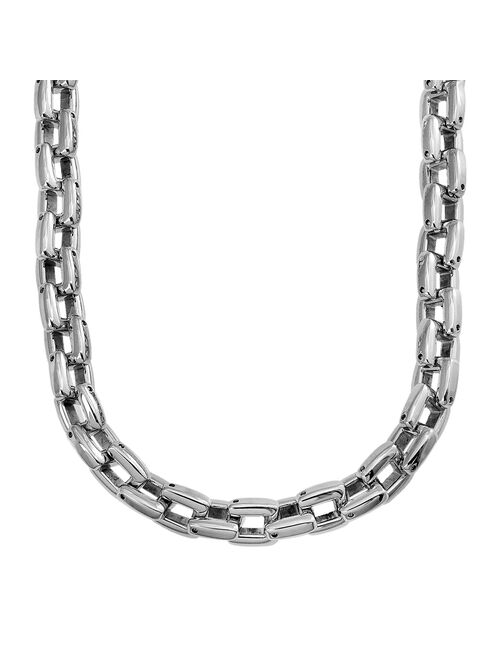 Stainless Steel Square Link Chain Necklace - 24-in. - Men