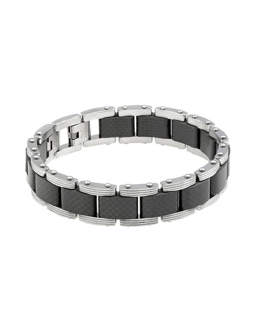 Buy LYNX Men's Carbon Fiber & Stainless Steel Bracelet online | Topofstyle