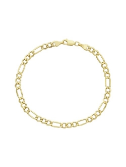 Jordan Blue Men's 14k Gold Figaro Chain Bracelet