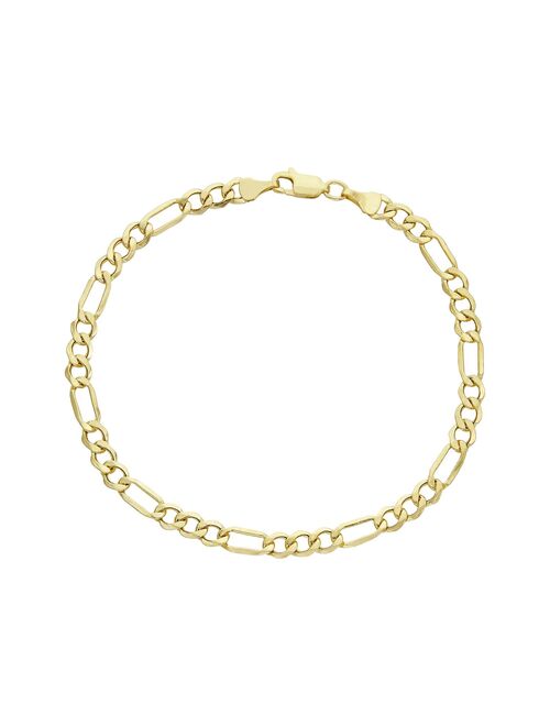 Jordan Blue Men's 14k Gold Figaro Chain Bracelet