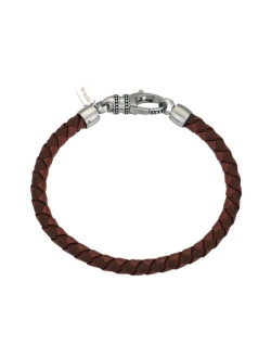 He Rocks Men's Stainless Steel Leather Bracelet