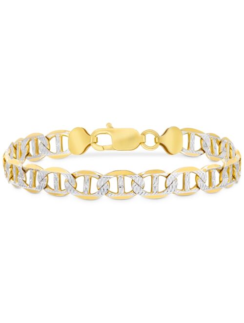 Macy's Men's Two-Tone Mariner Link Bracelet in Sterling Silver & 14k Gold-Plate