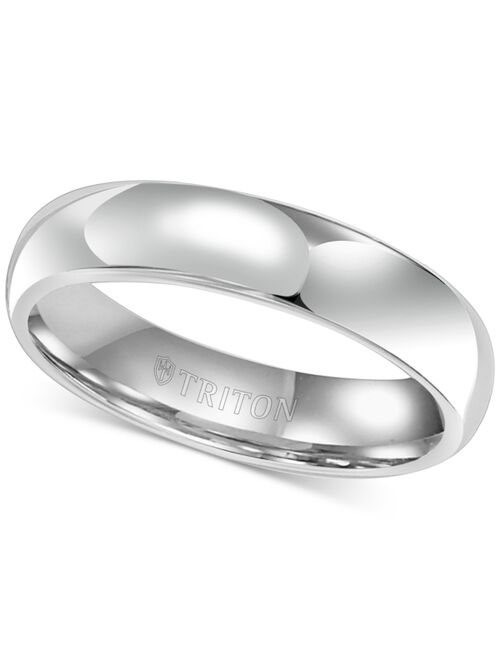 Triton Men's White Tungsten Carbide Ring, Dome Wedding Band (5mm)