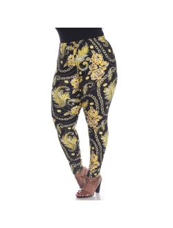 Plus Size White Mark Print Leggings