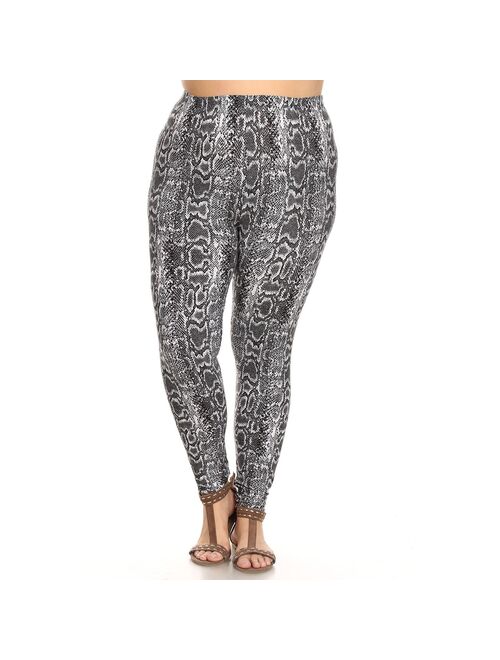 Plus Size White Mark Print Leggings