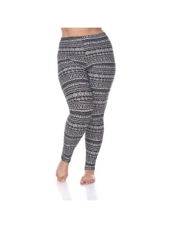 Plus Size White Mark Printed Leggings