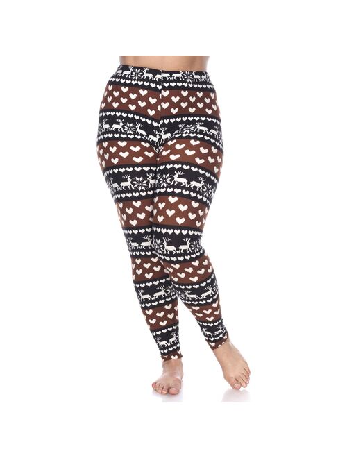 Plus Size White Mark Printed Leggings