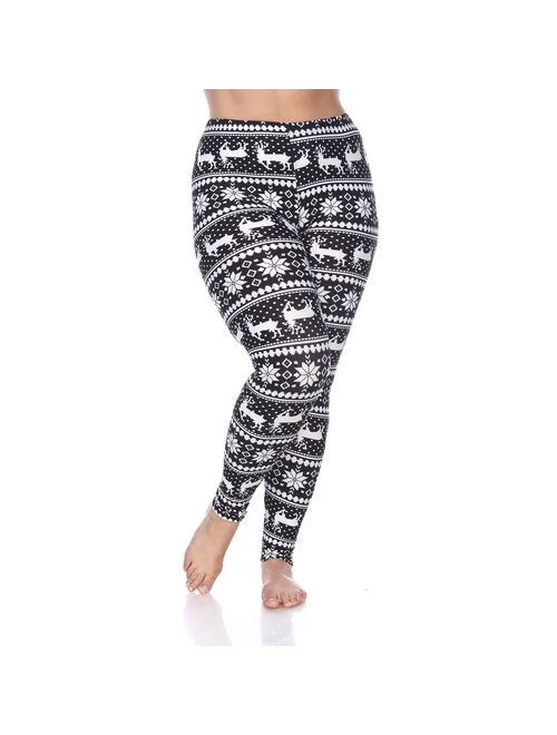 Plus Size White Mark Printed Leggings