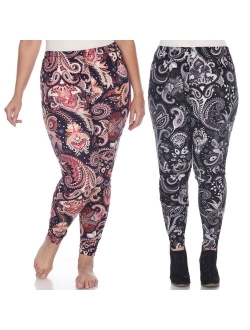 Plus Size White Mark 2-Pack Leggings