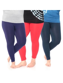 Plus Size White Mark 3-Pack Solid Leggings