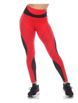 Women's High-Waist Reflective Piping Fitness Leggings