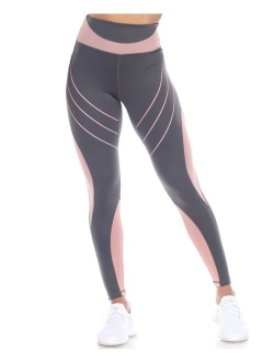 Women's High-Waist Reflective Piping Fitness Leggings