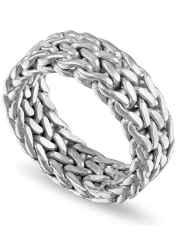 Esquire Men's Jewelry Woven Fashion Band in 14k Gold-Plated Sterling Silver, Created for Macy's (Also Available in Sterling Silver)