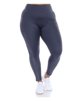 Plus Size High-Waist Mesh Fitness Leggings Pants