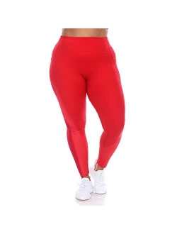 Plus Size High-Waist Mesh Fitness Leggings Pants