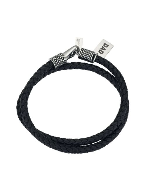 He Rocks Men's Stainless Steel Dad Leather Wrap Bracelet