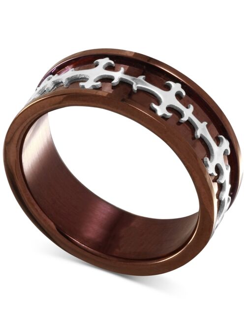 Macy's Men's Two-Tone Embellished Ring in Stainless Steel