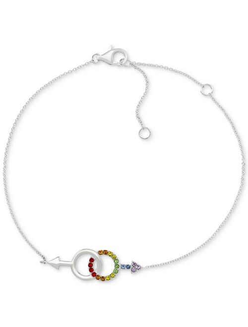 Macy's Rainbow Crystal Boyfriends Link Bracelet in Sterling Silver