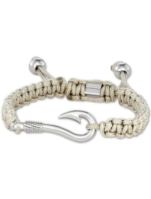 Macy's Men's Steel Hook & Cord Bolo Bracelet in Stainless Steel