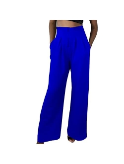 Women Loose Casual Wide Leg Pant Comfy Lounge Sweatpants Joggers Pants with Pockets