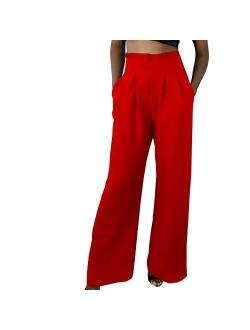 Women Loose Casual Wide Leg Pant Comfy Lounge Sweatpants Joggers Pants with Pockets