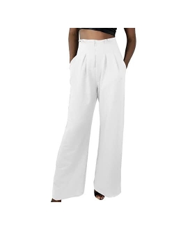 Women Loose Casual Wide Leg Pant Comfy Lounge Sweatpants Joggers Pants with Pockets